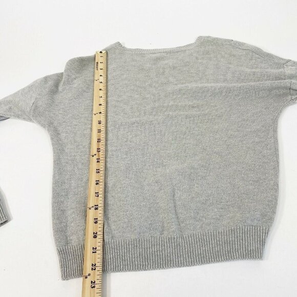 Gap Long Sleeve Pullover Sweater Womens S Gray Wool Blend Crew Neck Cut-out - Picture 6 of 7